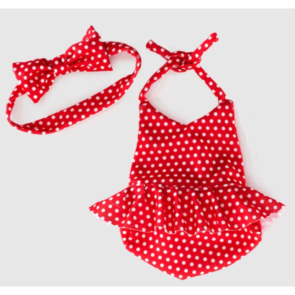 Scentsy Buddy Red White Polka Dot Swimsuit – Doll Stuffed Animal Clothes Outfit